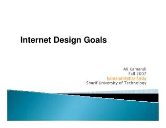 Internet Design Goals