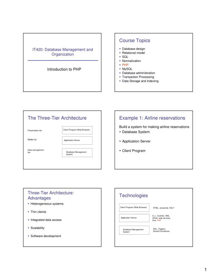 course topics