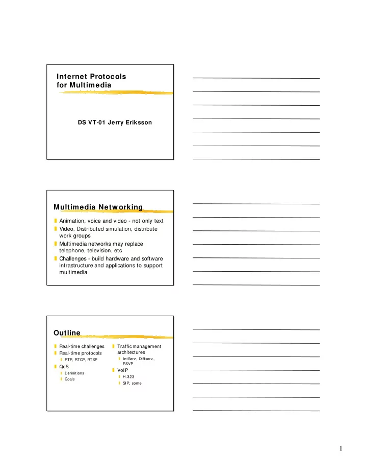internet protocols for multimedia