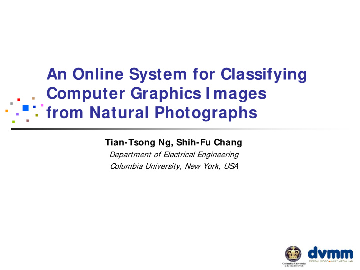 an online system for classifying computer graphics i