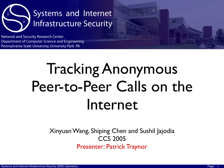 tracking anonymous peer to peer calls on the internet