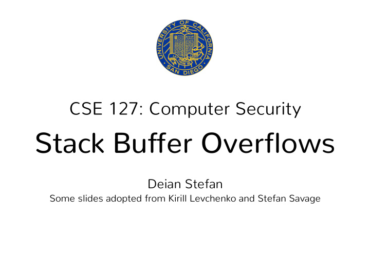 stack buffer overflows