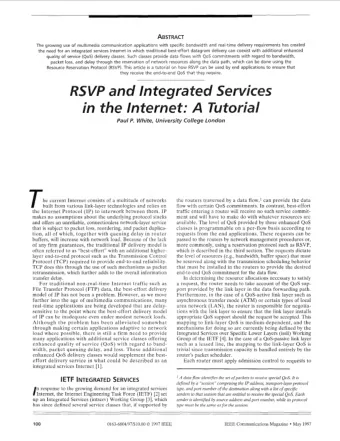 ABSTRACT zyxwvutsrqponmlkjihgfedcbaZYXWVUTSRQPONMLKJIHGFEDCBA quality of service