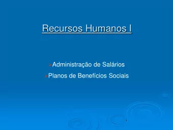 Recursos Humanos I  Administrao de Salrios  Planos de Benefcios Sociais