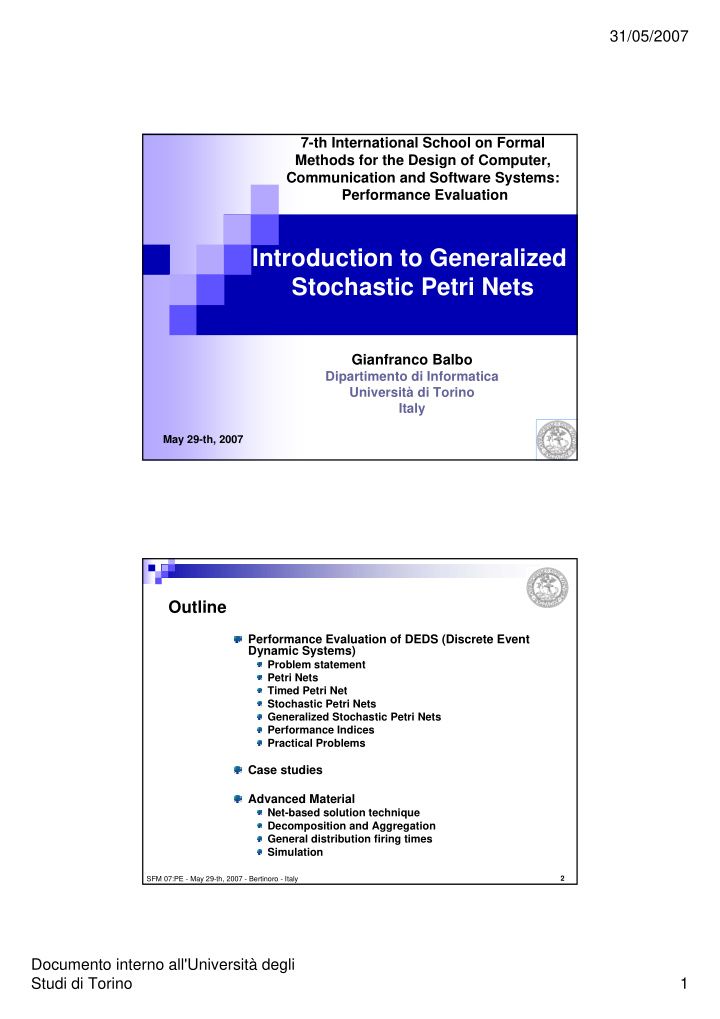 introduction to generalized stochastic petri nets