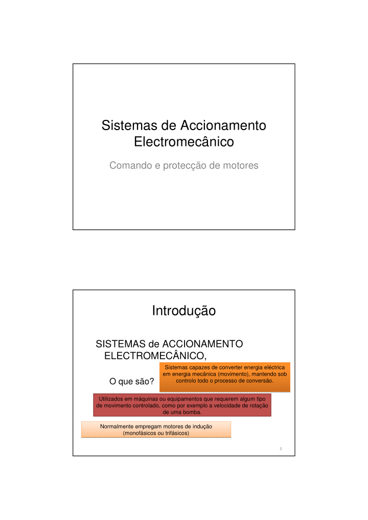 sistemas de accionamento electromec nico