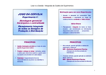 JOGO DA CERVEJA  JOGO DA CERVEJA    Atender    demanda  do  consumidor  final,  Experimento 2: