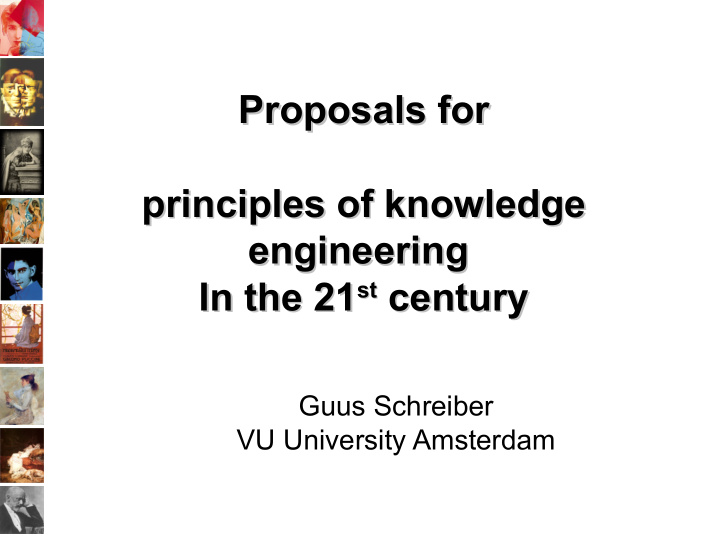 proposals for proposals for principles of knowledge