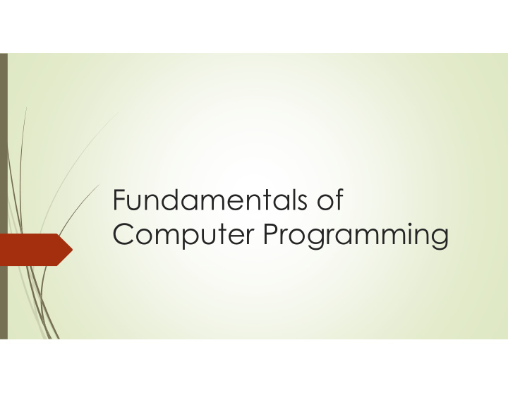 fundamentals of computer programming how class is