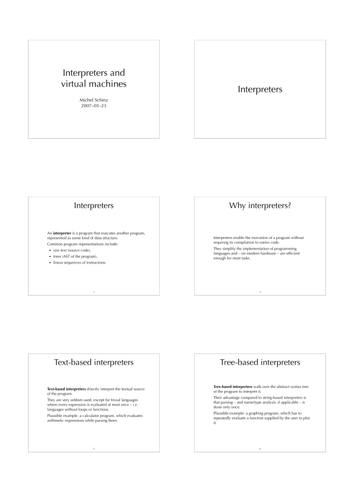 interpreters and virtual machines interpreters