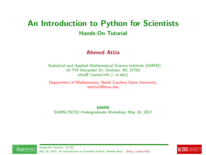an introduction to python for scientists
