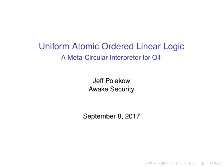 uniform atomic ordered linear logic