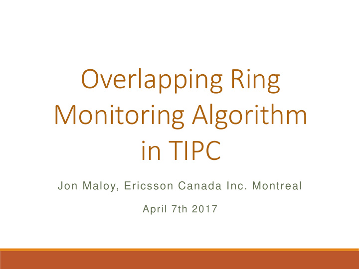 monitoring algorithm in tipc