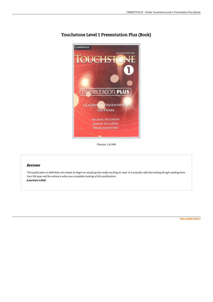 touchstone level 1 presentation plus book touchstone