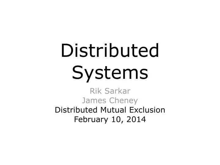 distributed systems