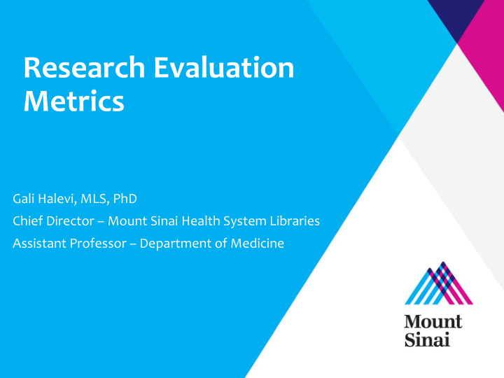 research evaluation metrics