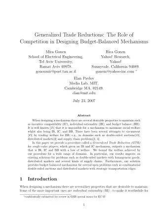 Generalized Trade Reductions: The Role of  Competition in Designing Budget-Balanced Mechanisms