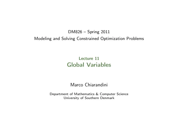 global variables
