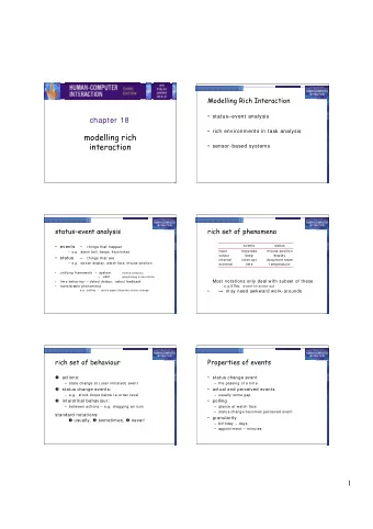 modelling rich  interaction   sensor-based systems  statusevent analysis  rich set of