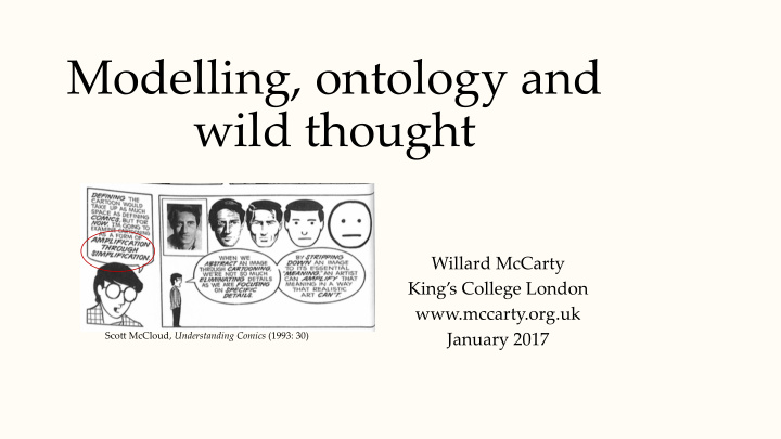 modelling ontology and wild thought