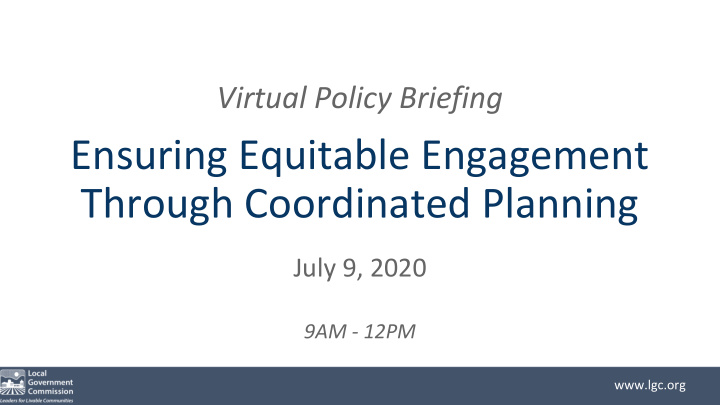 ensuring equitable engagement through coordinated planning