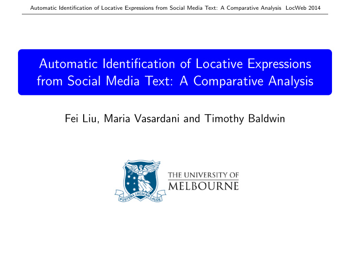 automatic identification of locative expressions from