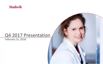 Q4 2017 Presentation  February 15, 2018  Our Focus and Offerings  We develop, sell and deliver