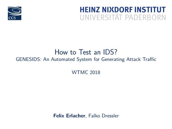 how to test an ids