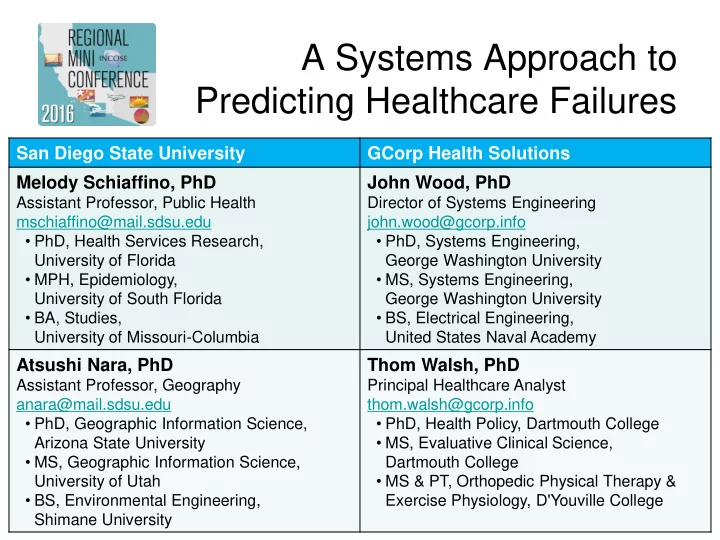 a systems approach to