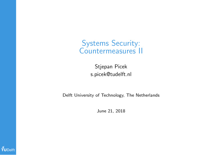 systems security countermeasures ii