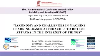 TAXONOMY AND CHALLENGES IN MACHINE  LEARNING-BASED APPROACHES TO DETECT  ATTACKS IN THE INTERNET