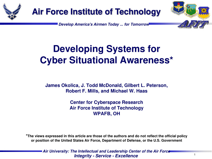 developing systems for cyber situational awareness