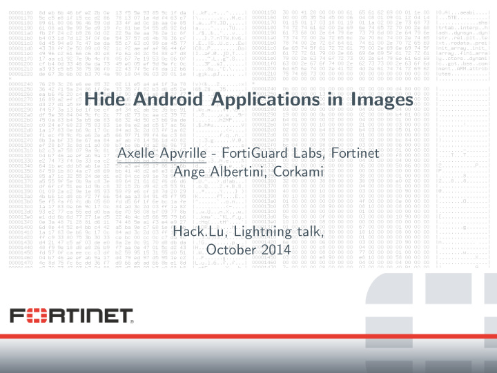 hide android applications in images