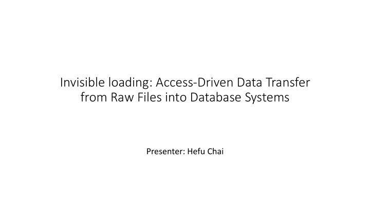 from raw files into database systems