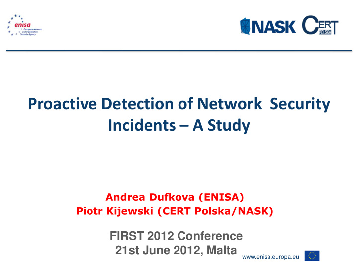 proactive detection of network security incidents a study