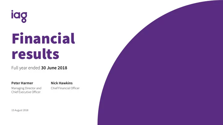 financial results