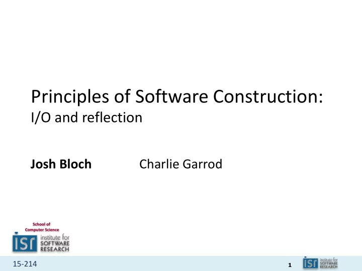 principles of software construction