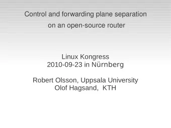 Control and forwarding plane separation  on an open-source router  Linux Kongress 2010-09-23 in N