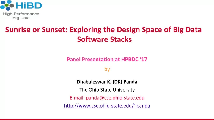 sunrise or sunset exploring the design space of big data