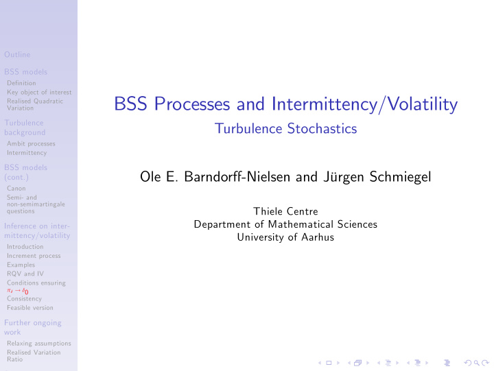 bss processes and intermittency volatility