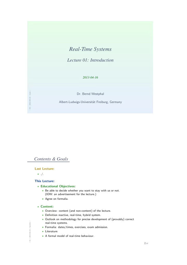 real time systems