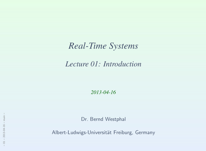 real time systems