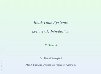 Real-Time Systems  Lecture 01: Introduction  2013-04-16   01  2013-04-16  main   Dr.