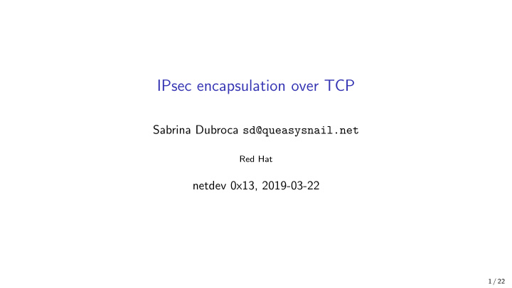 ipsec encapsulation over tcp