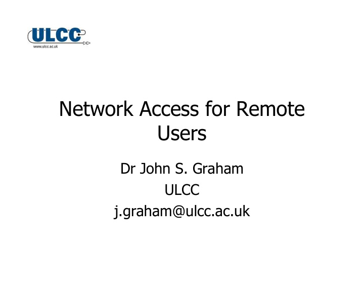 network access for remote users