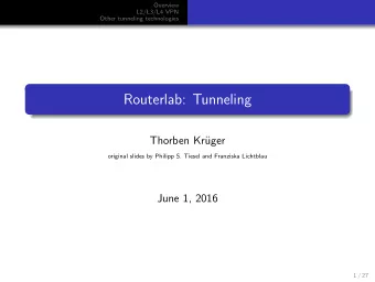 Routerlab: Tunneling  Thorben Kr  uger  original slides by Philipp S. Tiesel and Franziska