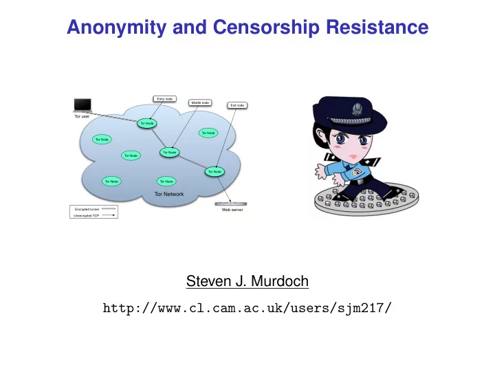 anonymity and censorship resistance