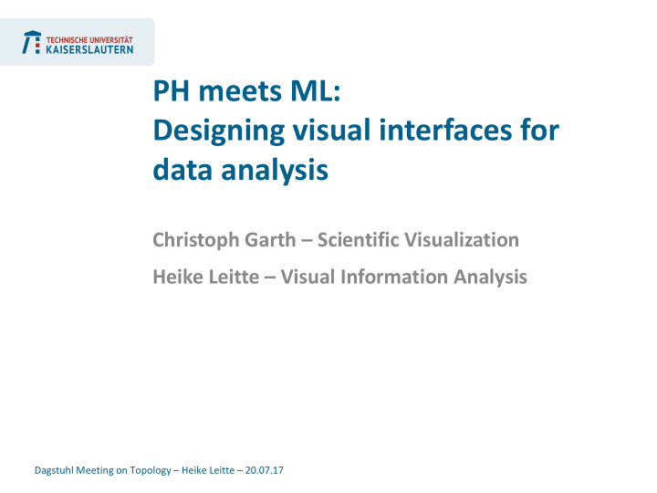 ph meets ml designing visual interfaces for data analysis