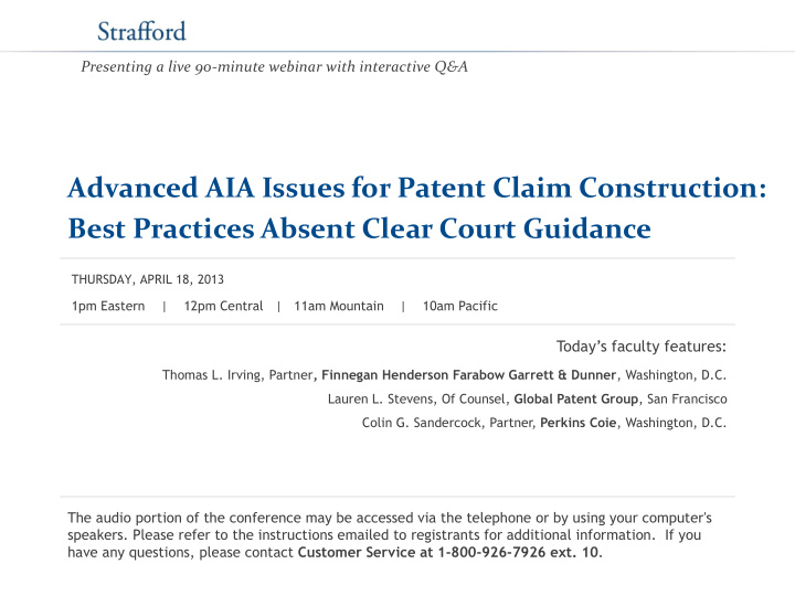 advanced aia issues for patent claim construction best