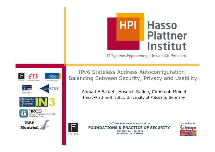 ipv6 stateless address autoconfiguration balancing